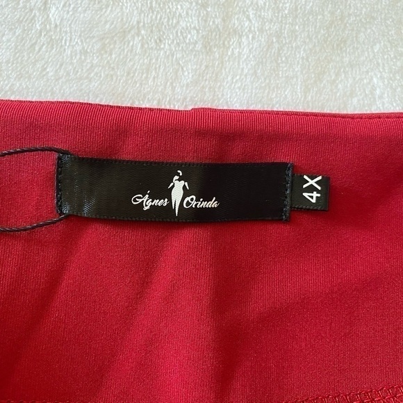 Agnes Orinda Plus Size Summer Solid Short Sleeve Knot Waist Peplum Top Size 4X - Picture 5 of 8